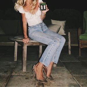 Agolde Light Blue Cropped Ankle Jeans